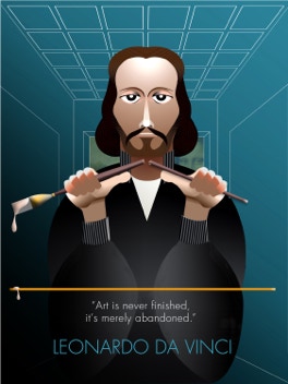 Leonardo DaVinci breaking brush handle